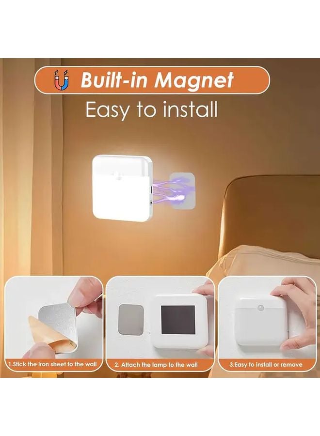 2pcs Motion Sensor Night Light USB Rechargeable For Bathroom Hallway Bedroom Travel - Image 2
